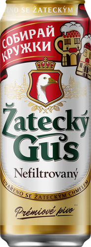 Пиво светлое ZATECKY GUS Nefiltrovany нефильтрованное пастеризованное 4,8%, 0.45л, фотография