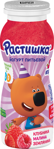 Йогурт питьевой РАСТИШКА Клубника, малина, земляника 1,6%, без змж, 90г, детальное фото