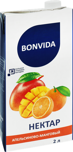 Нектар BONVIDA Апельсиново-манговый, 2л, крупный план