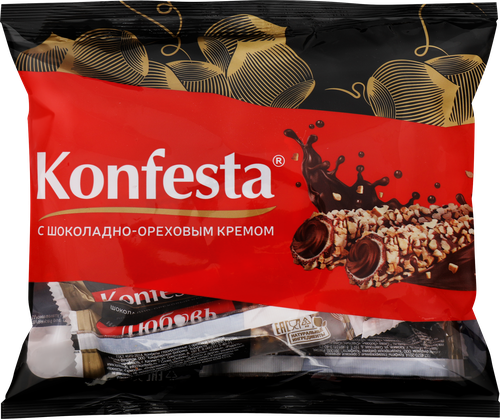 Конфеты KONFESTA с шоколадно-ореховой начинкой, глазированные, 180г, вид
