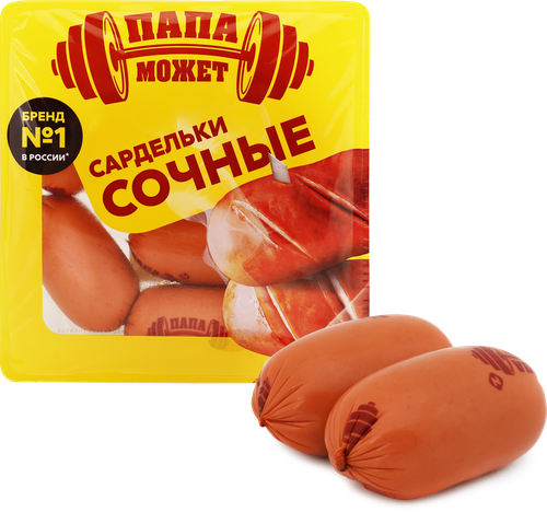 Сардельки ПАПА МОЖЕТ Сочные из мяса птицы и свинины, 300г, фото