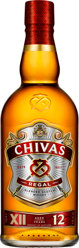 Виски CHIVAS REGAL Шотландский купажированный 12 лет 40–43%, 0.75л, крупный план