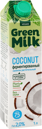 Напиток ячменно-нутовый GREEN MILK Кокос, 1000мл, фотография
