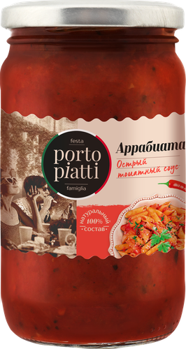 Соус томатный PORTO PIATTI Arrabbiata, острый, 350г, фотография