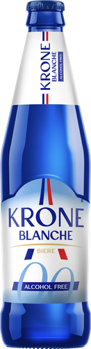 Напиток пивной безалкогольный KRONE BLANCHE BIERE Alcohol Free пастеризованный 0,5%, 0.45л, фото