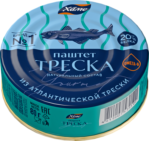 Паштет рыбный ХАМЕ Треска, 80г, изображение