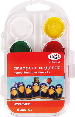 Пластилин ГАММА Мультики, 10 цветов + акварель 8 цветов, Арт. 371551, детальное фото