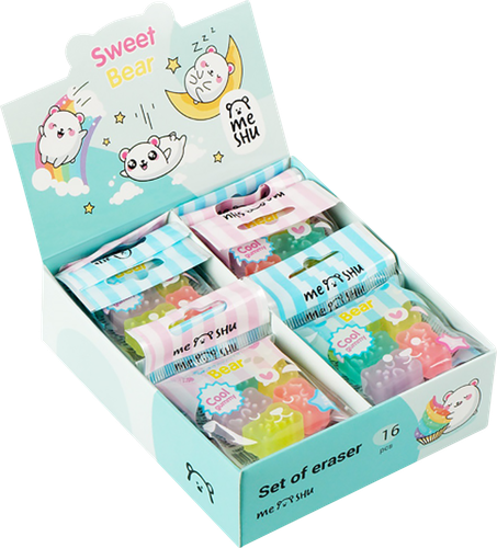 Набор ластиков MESHU Candy bear, Арт. 355991, 5шт, картинка