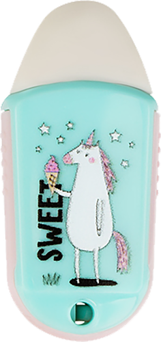 Точилка MESHU Unicorn, пластиковая, 1 отверстие, с ластиком, в ассортименте, Арт. 360449, детальное фото