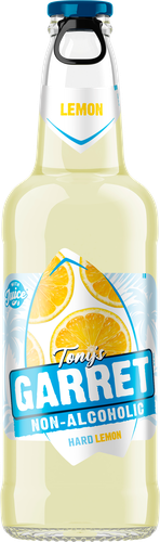 Напиток пивной безалкогольный TONY'S GARRET Hard Lemon Non alcoholic пастеризованный 0,5%, 0.4л, детальное фото