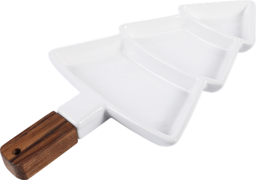 Менажница HOMECLUB Елочка, с ручкой, керамика, Арт. KS8523051-1-2, фотография
