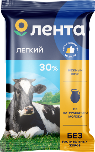 Сыр ЛЕНТА Легкий 30%, без змж, 180г, фотография