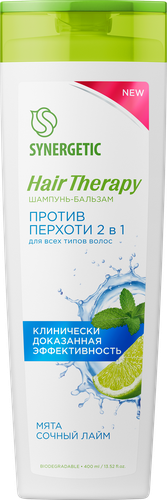 Шампунь-бальзам SYNERGETIC Hair Therapy против перхоти 2в1, 400мл, вид