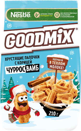 Готовый завтрак GOODMIX Чурросвайб, хрустящие палочки с корицей, 210г, изображение