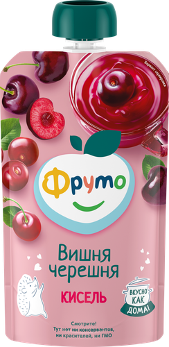 Кисель ягодный ФРУТОНЯНЯ Вишня, черешня, с 12 месяцев, 130г, вид