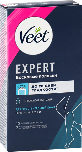 Восковые полоски VEET Expert для чувствительной кожи, 12шт, изображение