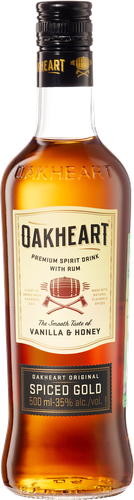 Коктейль OAKHEART Original Spiced Gold с ромом 35%, 0.5л, вид