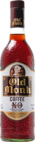 Напиток спиртной OLD MONK Coffee с ароматом кофе 40%, на основе рома, 0.75л