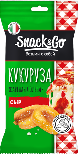 Кукуруза SNACK&GO жареная соленая со вкусом сыра, 40г, фото