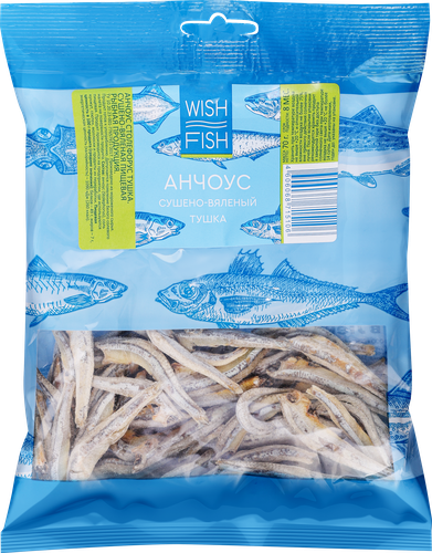 Анчоус сушено-вяленый WISH FISH тушка, 70г, детальное фото