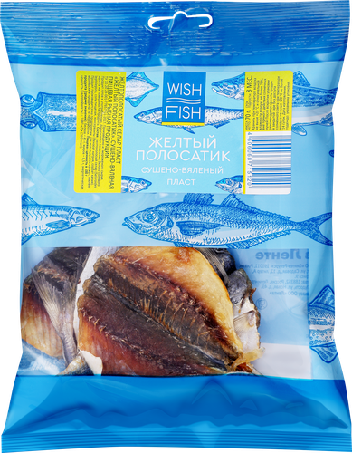 Желтый полосатик сушено-вяленый WISH FISH, 70г, фото