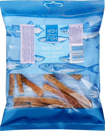 Минтай сушено-вяленый WISH FISH соломка, 70г, фотография