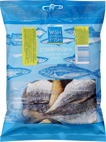 Ставридка сушено-вяленая WISH FISH пласт, 70г, крупный план