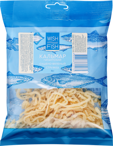Кальмар сушено-вяленый WISH FISH стружка, 70г, картинка