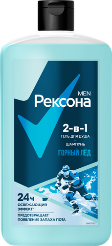 Гель для душа и шампунь мужской РЕКСОНА Men Горный лед 2в1, 750мл, вид
