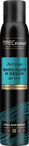 Мусс для укладки волос TRESEMME Beauty-full volume экстра фиксация egl, 200мл, вид