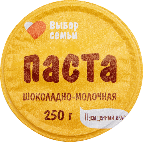 Паста ВЫБОР СЕМЬИ с молоком и какао, 250г, крупный план