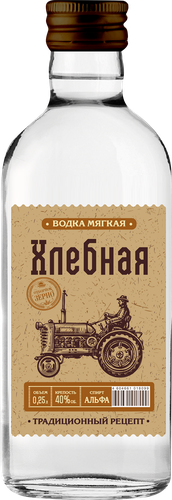 Водка ХЛЕБНАЯ 40%, 0.25л
