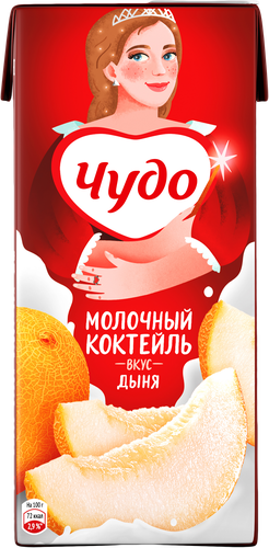 Коктейль молочный ЧУДО Дыня 2%, без змж, 960г, вид