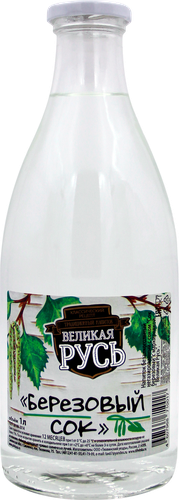 Напиток сокосодержащий ВЕЛИКАЯ РУСЬ Сок березовый негазированный, 1л, фото