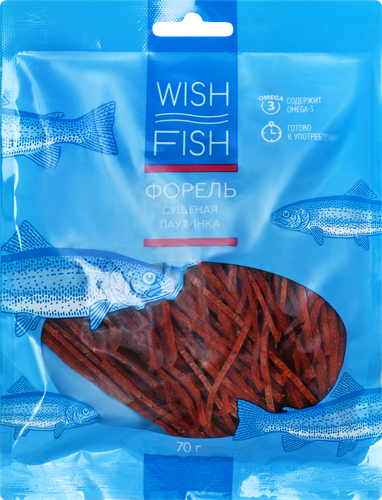 Форель сушеная WISH FISH паутинка, 70г, картинка