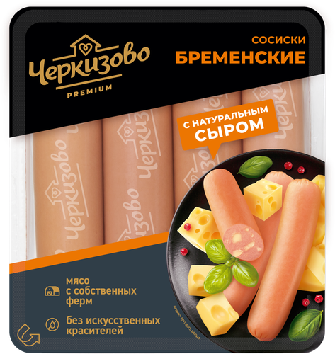Сосиски ЧЕРКИЗОВО ПРЕМИУМ Бременские с сыром, 336г, изображение