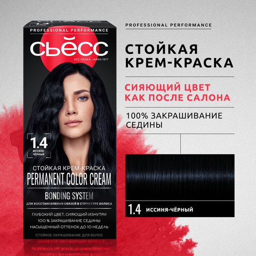 Краска для волос СЬЁСС Color 1–4 Иссиня-черный, 115мл, вид