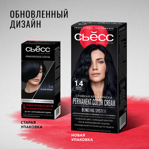 Краска для волос СЬЁСС Color 1–4 Иссиня-черный, 115мл, детальное фото