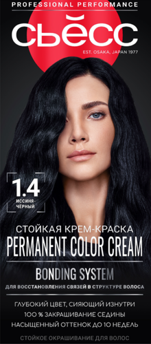 Краска для волос СЬЁСС Color 1–4 Иссиня-черный, 115мл, изображение