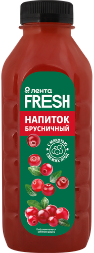 Напиток брусничный ЛЕНТА FRESH, 500мл, крупный план