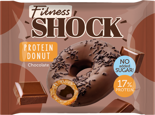 Донат протеиновый FITNESSHOCK с шоколадной начинкой, глазированный, 70г, вид