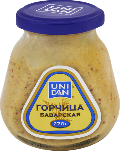 Горчица UNI DAN Баварская, 270г, крупный план