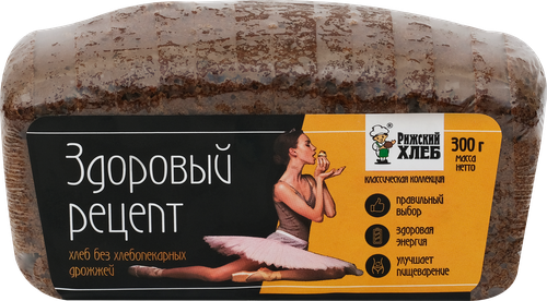 Хлеб рецепт ржано-пшеничный бездрожжевой РИЖСКИЙ ХЛЕБ Здоровый, заварной, 300г, вид