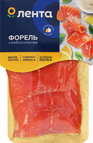 Форель слабосоленая ЛЕНТА филе-ломтики, 100г, детальное фото