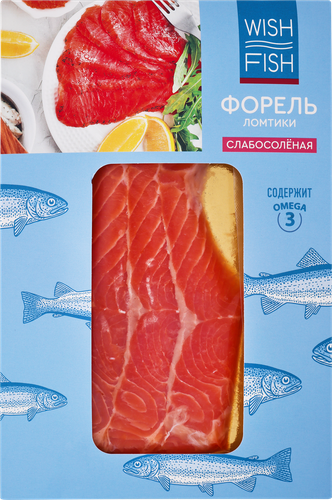 Форель слабосоленая WISH FISH филе-ломтики, 100г, картинка