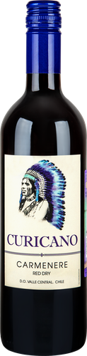 Вино CURICANO Carmenere ординарное сортовое красное сухое, 0.75л, крупный план