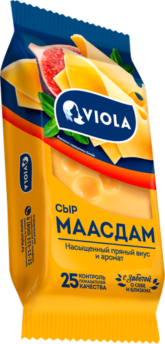 Сыр полутвердый VIOLA Маасдам 45%, без змж, 180г, фото
