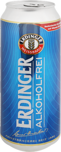 Пиво безалкогольное светлое ERDINGER Пшеничное нефильтрованное пастеризованное не более 0,5%, 0.5л, вид