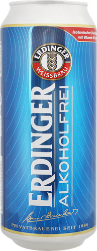 Пиво безалкогольное светлое ERDINGER Пшеничное нефильтрованное пастеризованное не более 0,5%, 0.5л, фото