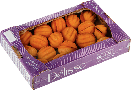 Печенье сдобное DELISSE Орешек со вкусом вареной сгущенки, 500г, вид